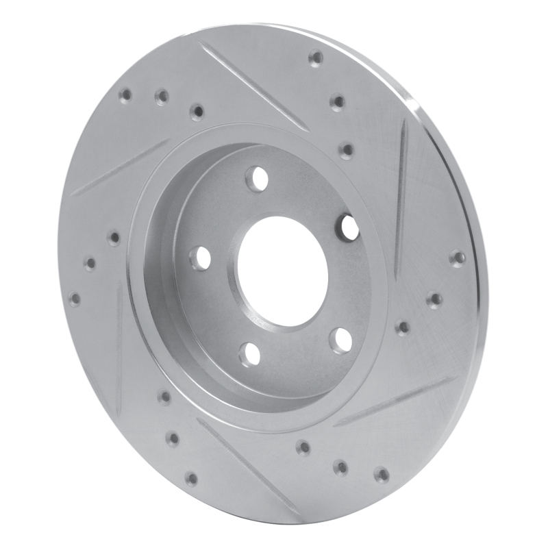Ford Mondeo Brake Rotor (1) - Rear Left - R1 Concepts - Drilled & Slotted - Silver - `01-`08